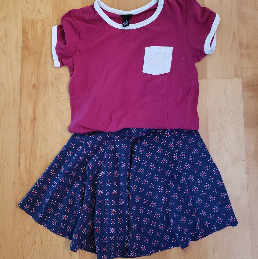 Skater Skirt with Cute Ring Tee!